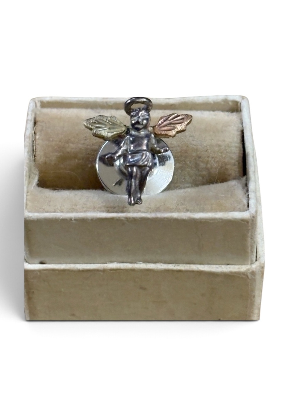 Black Hills Gold and Sterling Silver Angel Brooch